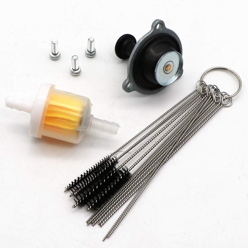 KIPA Carburetor Primer Diaphragm Cover for Arctic Cat ATV 400 454 500 4X4 2X4 1998-2001, Suzuki ALT 125 LT 125 ALT185 Quadrunner 1983-1987 With Carbon Dirt Jet Cleaner Tool Kit - Image 5